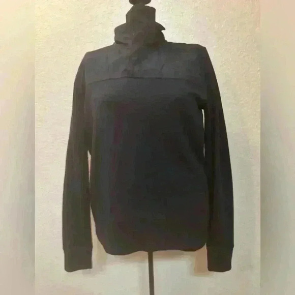 Banana Republic Women’s Sm 1/2 Zip Blue Waffle Knit Long‎ Sleeve Pullover Top - Picture 1 of 9